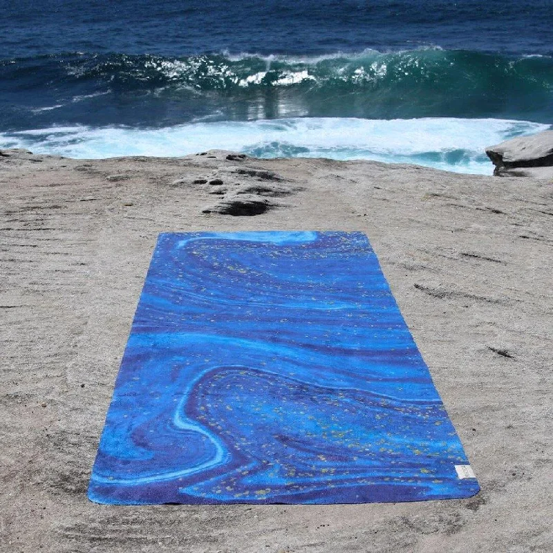 Midnight Madness Travel Yoga Mat, Ecofriendly Nonslip, Midnight Ocean