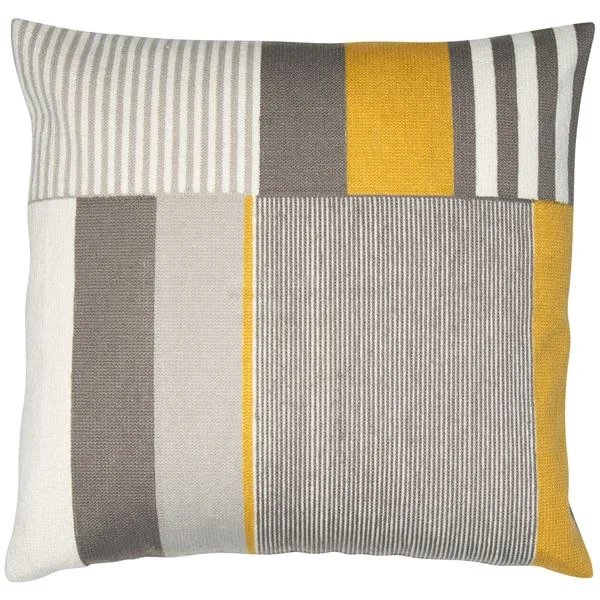 Bargain Bin Geometric Lars Cushion | Mustard Grey Mix | 45x45cm
