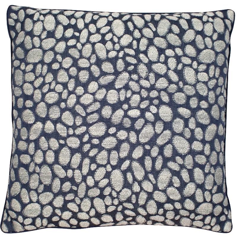 Warehouse Sale Jacquard Pebbles Cushion | Navy | 50x50cm