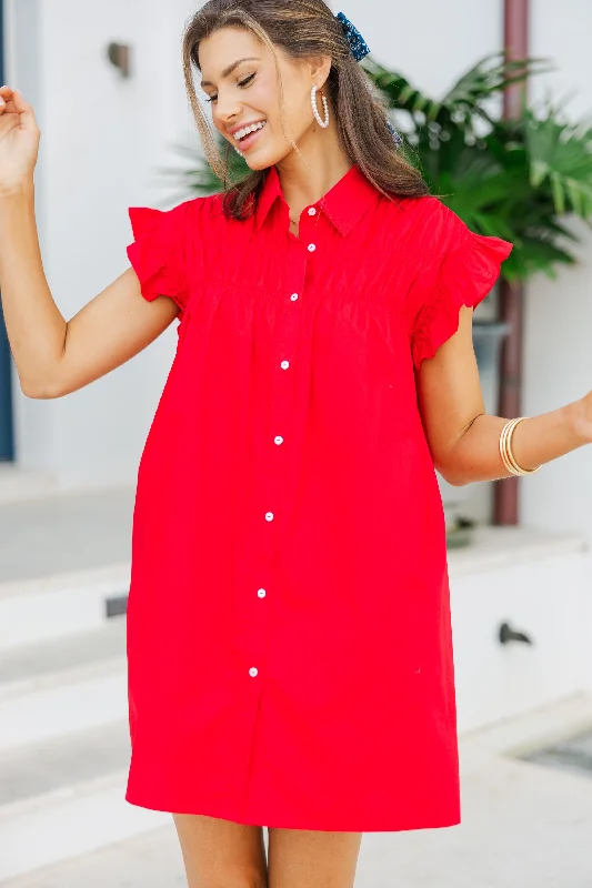 Sale Event On The Way Red Shift Dress