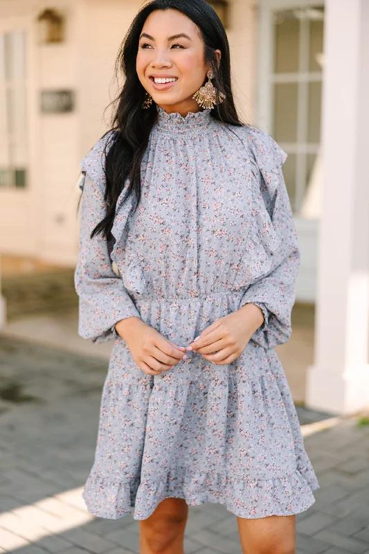 Instant Discount Can't Miss This Blue Ditsy Floral Dress