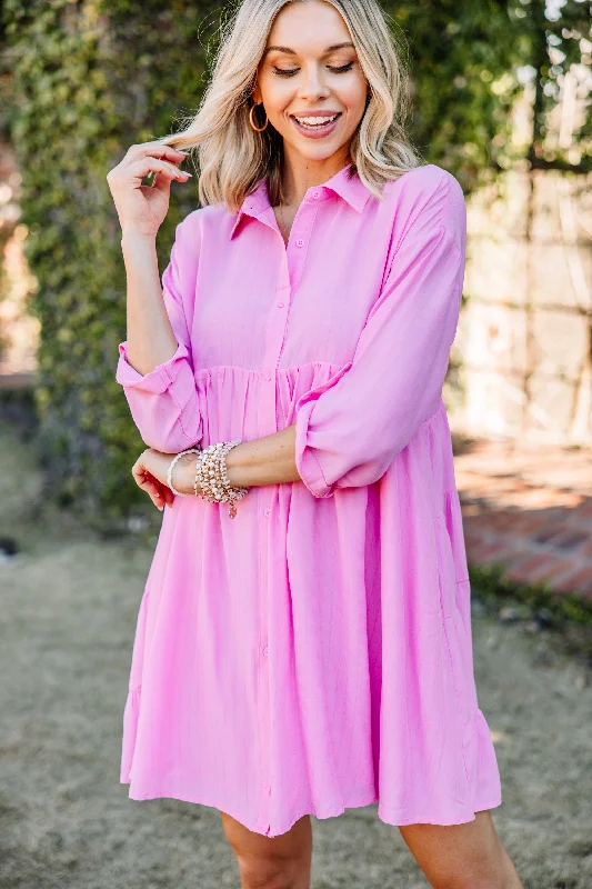 Stock Clearance Let's Begin Baby Pink Babydoll Dress