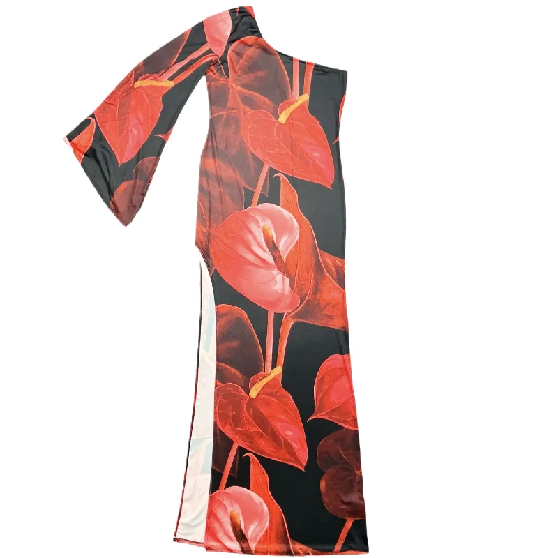 Best Bargains Black & Red Dress Casual Maxi By Fashion Nova, Size: Xl