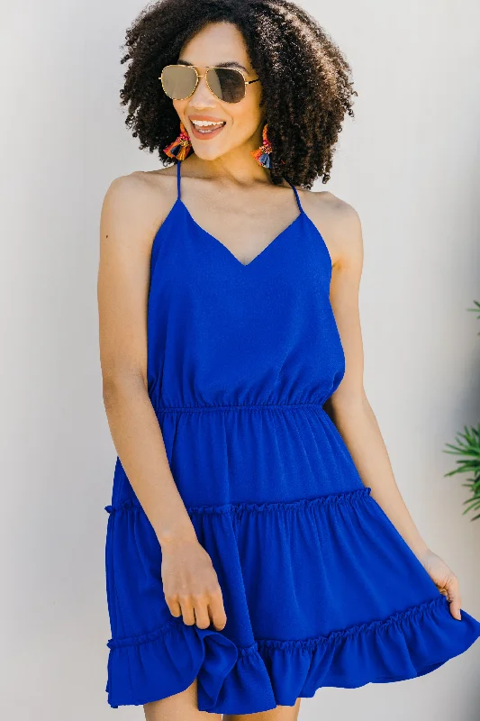 Inventory Reduction Feeling So Right Royal Blue Ruffled Sun Dress