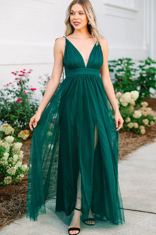 Grand Opening Sale It Was All A Dream Emerald Green Tulle Maxi Dress