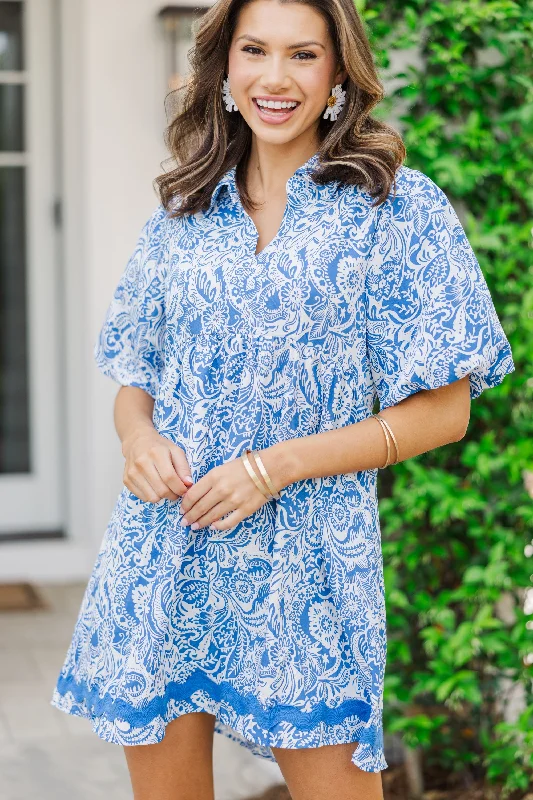 Midnight Madness Get It Going Blue Paisley Dress