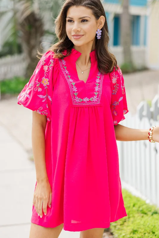 Reduced Prices On Your Time Hot Pink Babydoll Dress