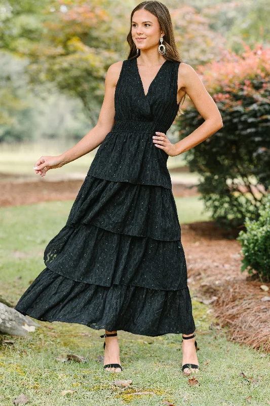 Today’s Special Living The Dream Black Tiered Midi Dress