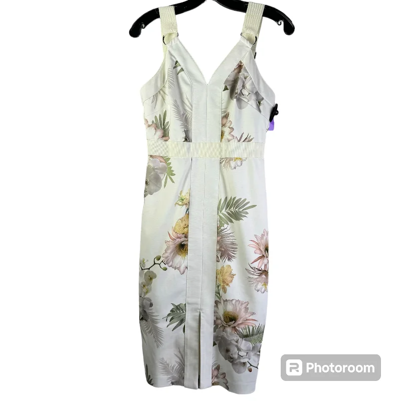 Quick Sale White Dress Casual Short Ted Baker, Size Xs