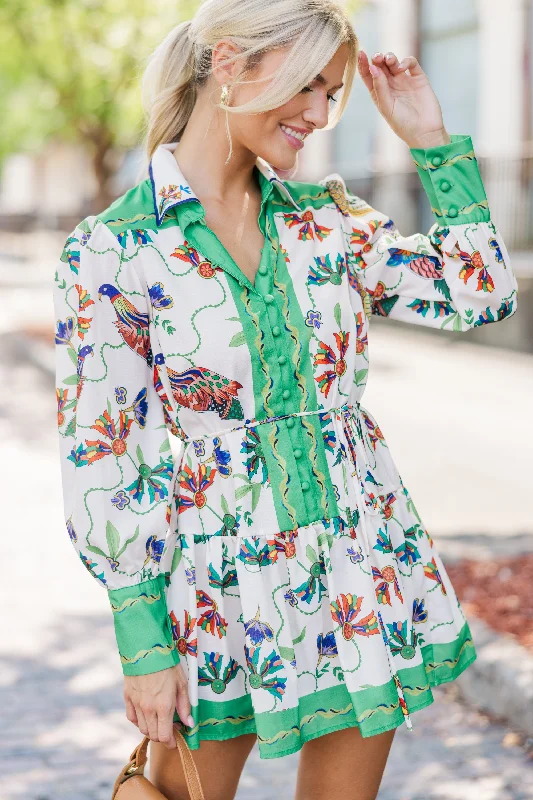 Discount Deals More Than Enough Green Floral Dress