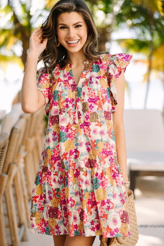 Discount Days All You Need Fuchsia Pink Floral Dress