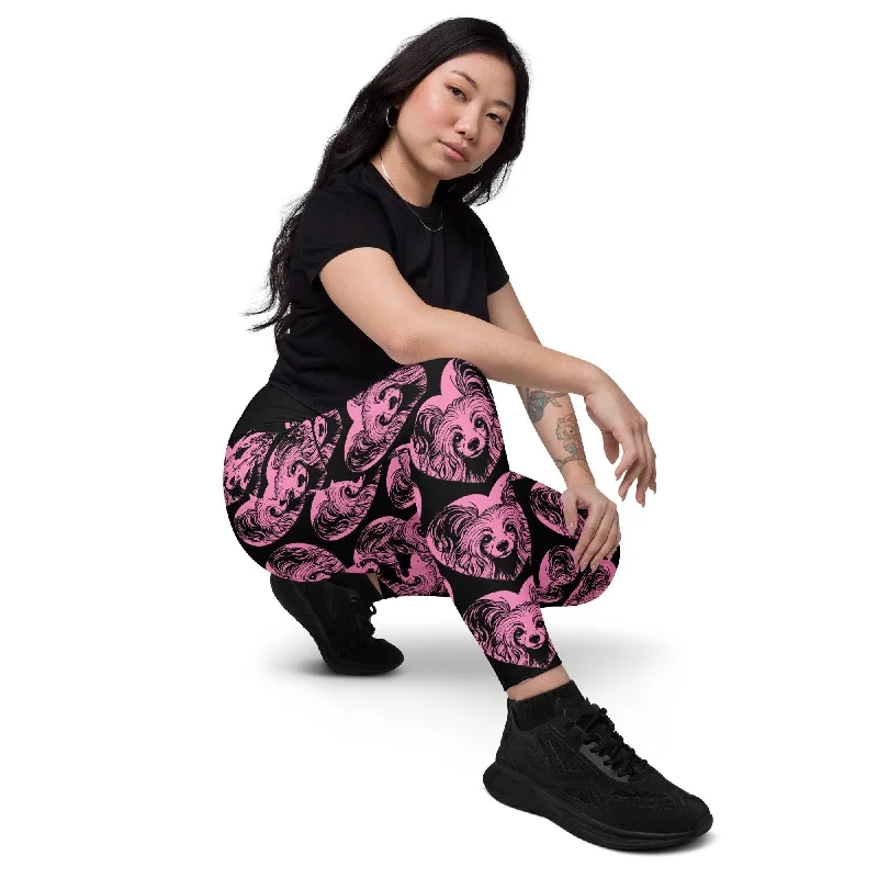 Deal Dash DOG BREED LEGGINGS with pockets - CHINESE CRESTED DOG 2 - HERTTAHOUND - pink