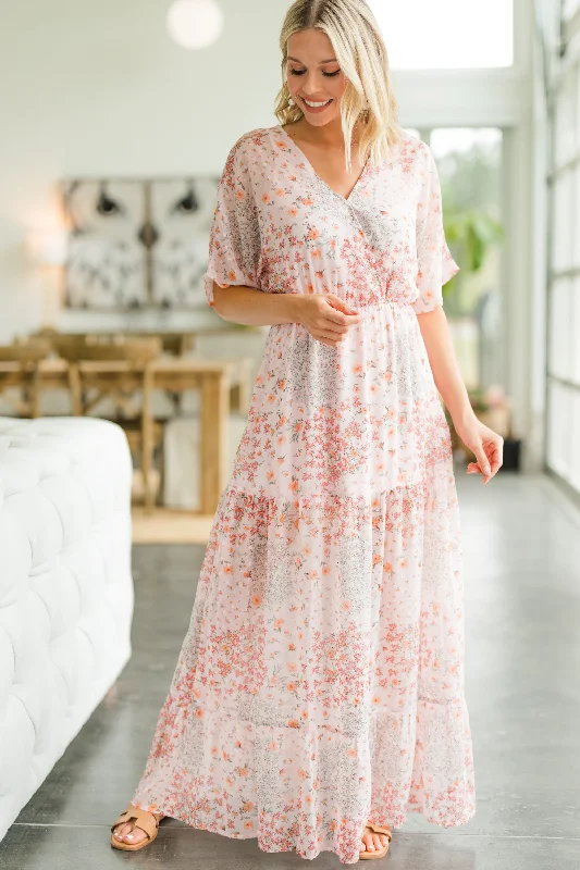 Deal of the Day It's Your Time Blush Pink Floral Maxi Dress