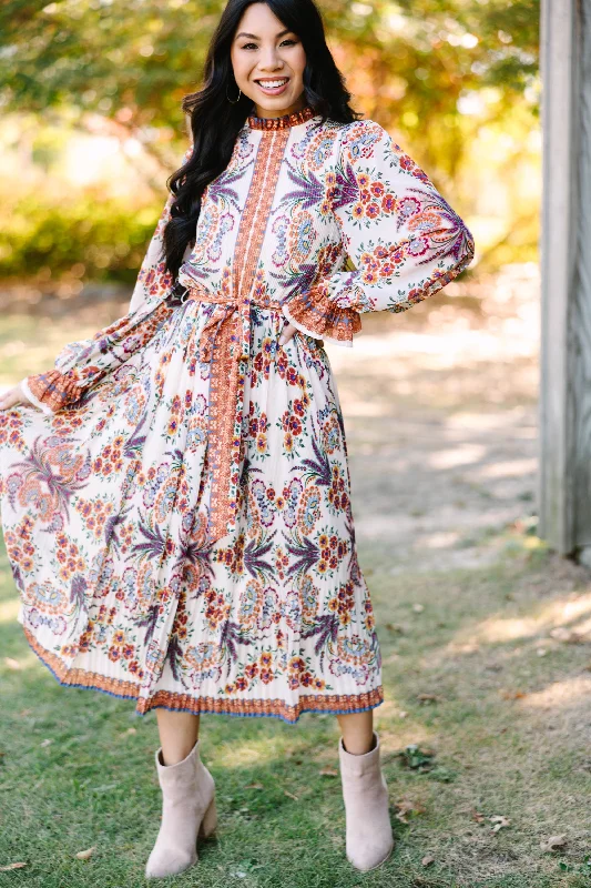 Today’s Deal It's Your Season Ivory White Floral Midi Dress