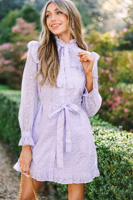 YEAR-End Clearance Break Of Dawn Lavender Purple Floral Lace Dress