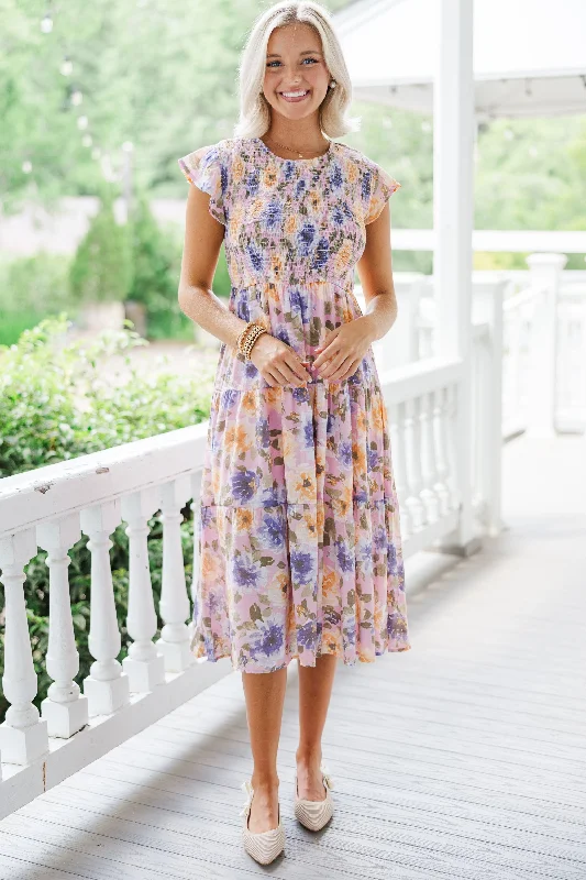 Deal Frenzy Keep You Close Blush Pink Midi Dress