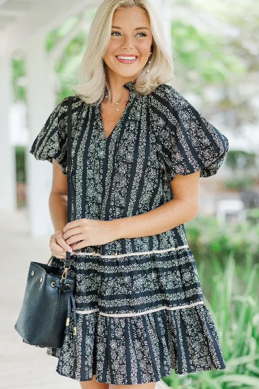 Clearance Event Easy Romance Black Floral Dress