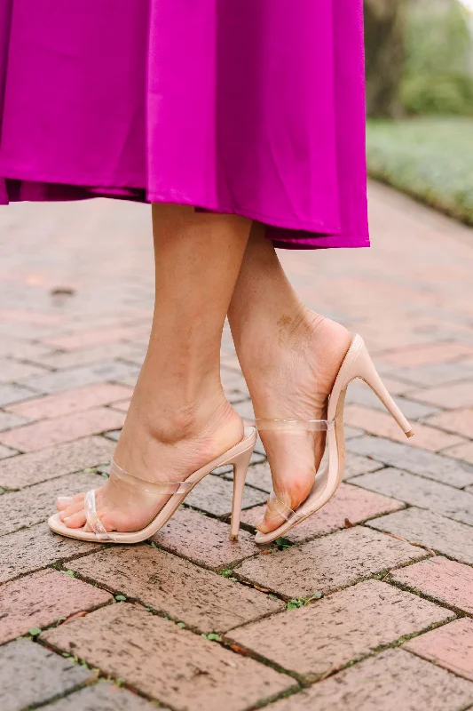 Must-Have Deals Take A Stand Nude Clear Strap Heels