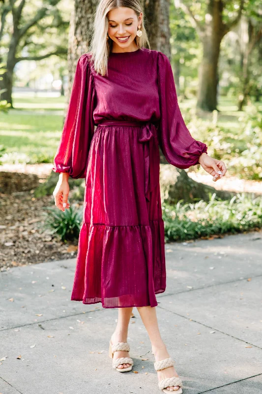 Daily Deals Have Some Fun Burgundy Red Midi Dress