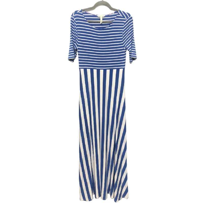 Extra Discounts Blue & White Dress Casual Maxi Matilda Jane, Size S