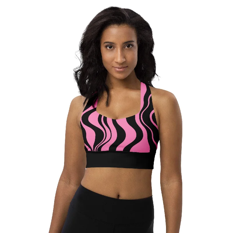 Members Only Sports Bra (recycled) - WAVY pink black