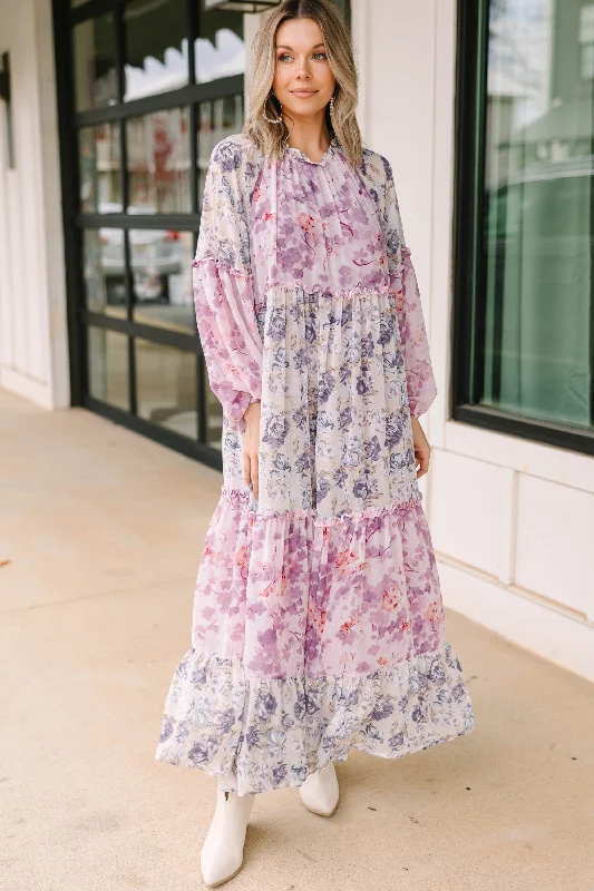 Deal Alert All That You Love Mauve Pink Floral Maxi Dress