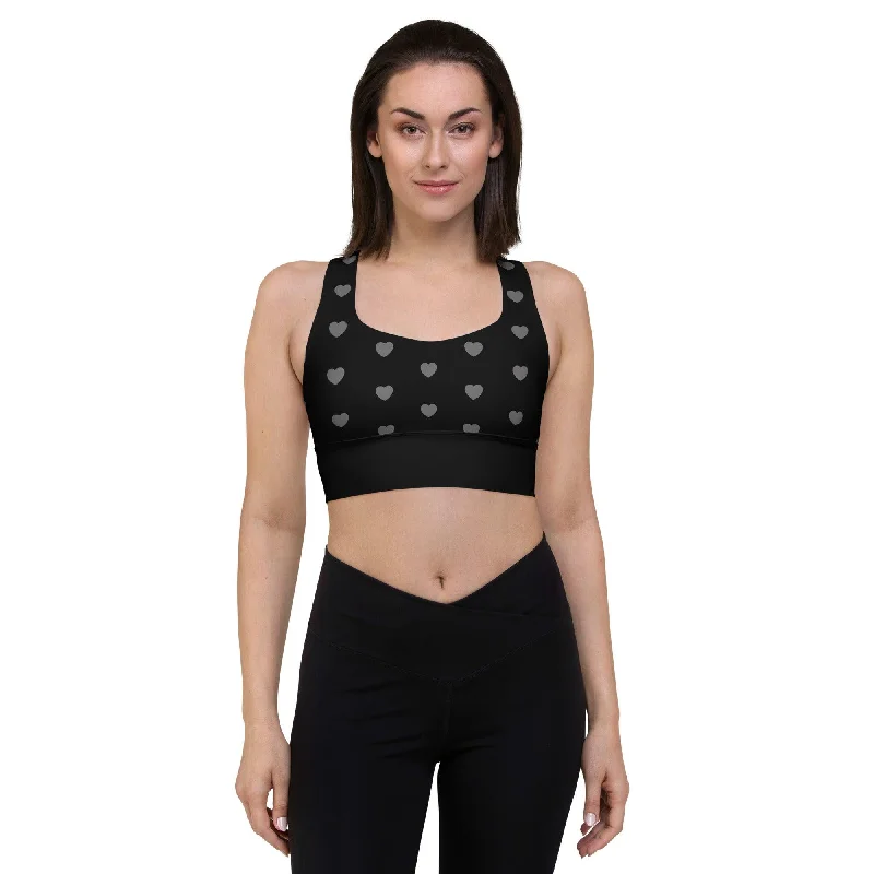 Closeout Sports Bra (recycled) - HERTTAHOUND HEARTS grey
