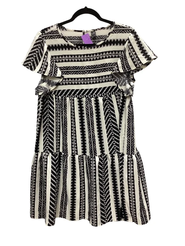Best Bargains Black & Cream Dress Casual Short Clothes Mentor, Size L