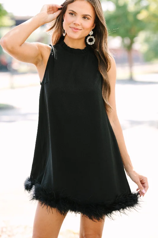 New Deals Dance The Night Away Black Feather Dress