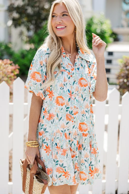 Grand Opening Sale Make It Happen Orange Floral Dress