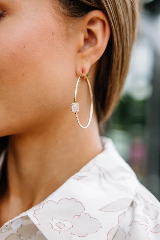 Special Savings Just The Way You Are Gold Crystal Hoop Earrings