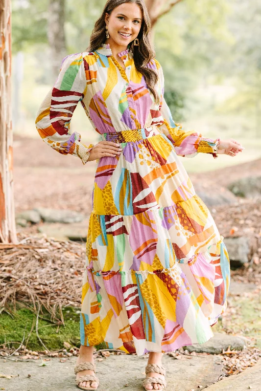 Shop and Save Fate: Bring All Your Love Lilac Purple Abstract Maxi Dress
