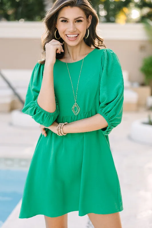 Price Blitz Make A Wish Kelly Green Babydoll Dress