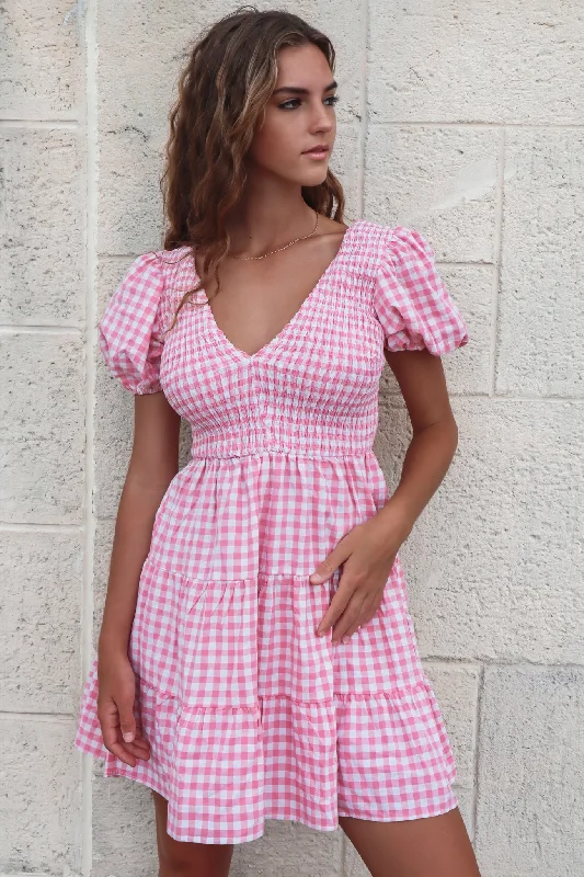 Today’s Special Vera Mini Dress - Pink Gingham