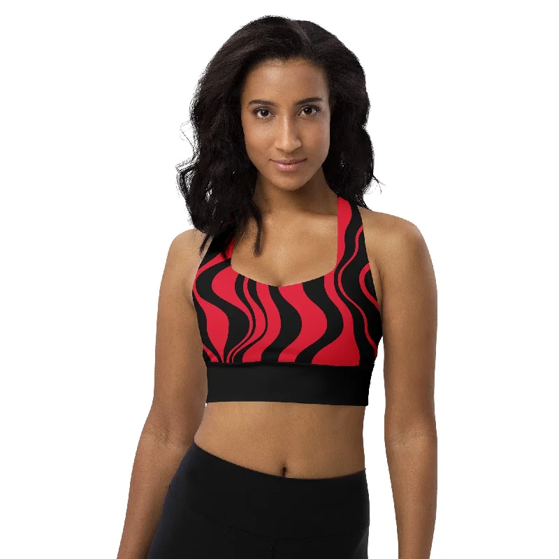 Final Markdown Sports Bra (recycled) - WAVY red black