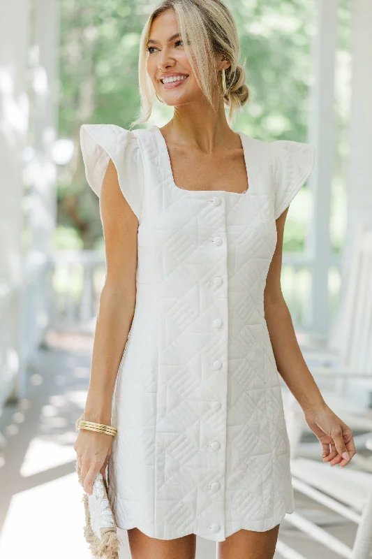 Unbeatable Prices Feeling It Off White Shift Dress