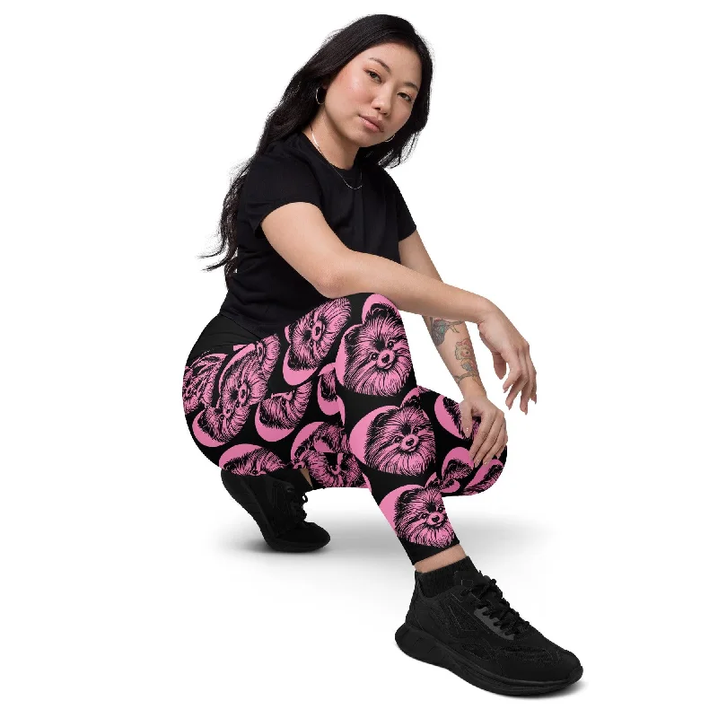 Epic Deals DOG BREED LEGGINGS with pockets - POMERANIAN 2 - HERTTAHOUND - pink