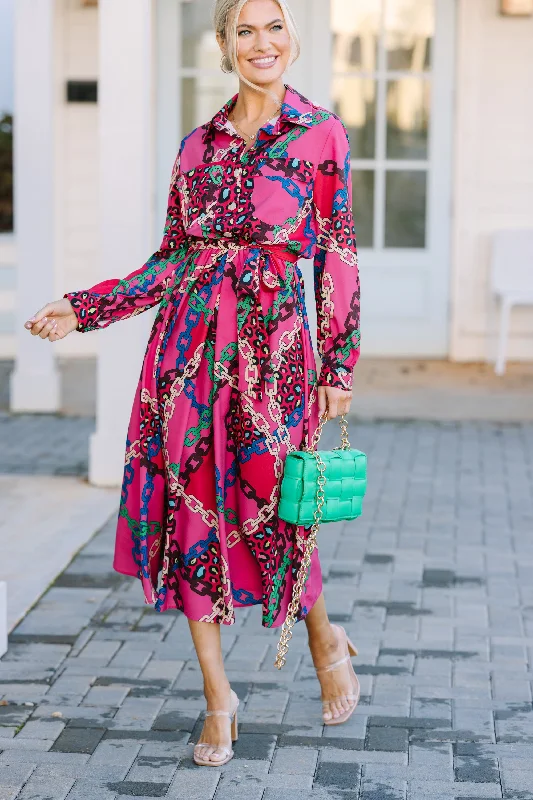 Daily Deals Watch You Move Pink Midi Dress
