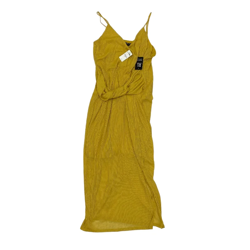 Price Meltdown Yellow Dress Casual Midi Express, Size L