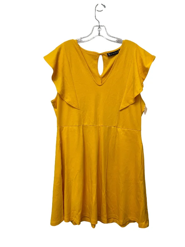 Special Discount Yellow Dress Casual Short Clothes Mentor, Size Xl