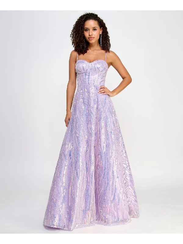 Instant Discount SAY YES TO THE PROM Womens Purple Sequined Zippered Lined Corset Bodice Glitter Spaghetti Strap Sweetheart Neckline Full-Length Formal Gown Dress Instant Discount SAY YES TO THE PROM Womens Purple Sequined Zippered Lined Corset Bodice Glitter Spaghetti Strap Sweetheart Neckline Full-Length Formal Gown Dress