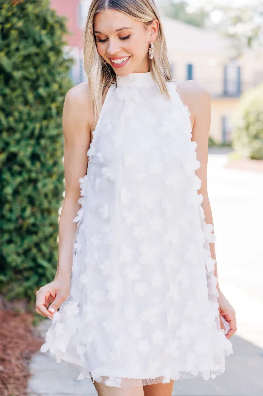 Online Specials Fly Away White Textured Dress