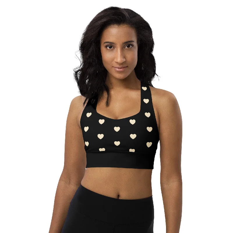 Take Advantage Sports Bra (recycled) - HEARTS natural black