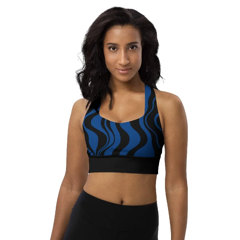 Overstock Sports Bra (recycled) - WAVY blue black