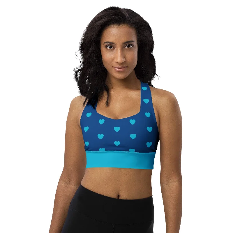 Shop and Save Sports Bra (recycled) - HEARTS blue