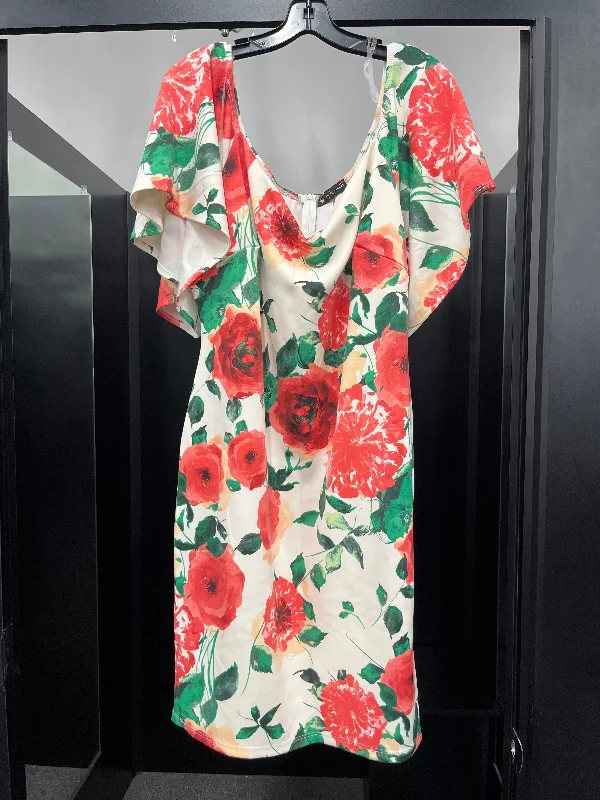 Can't Be Beat Floral Dress Casual Midi Fashion To Figure NWT, Size 2x