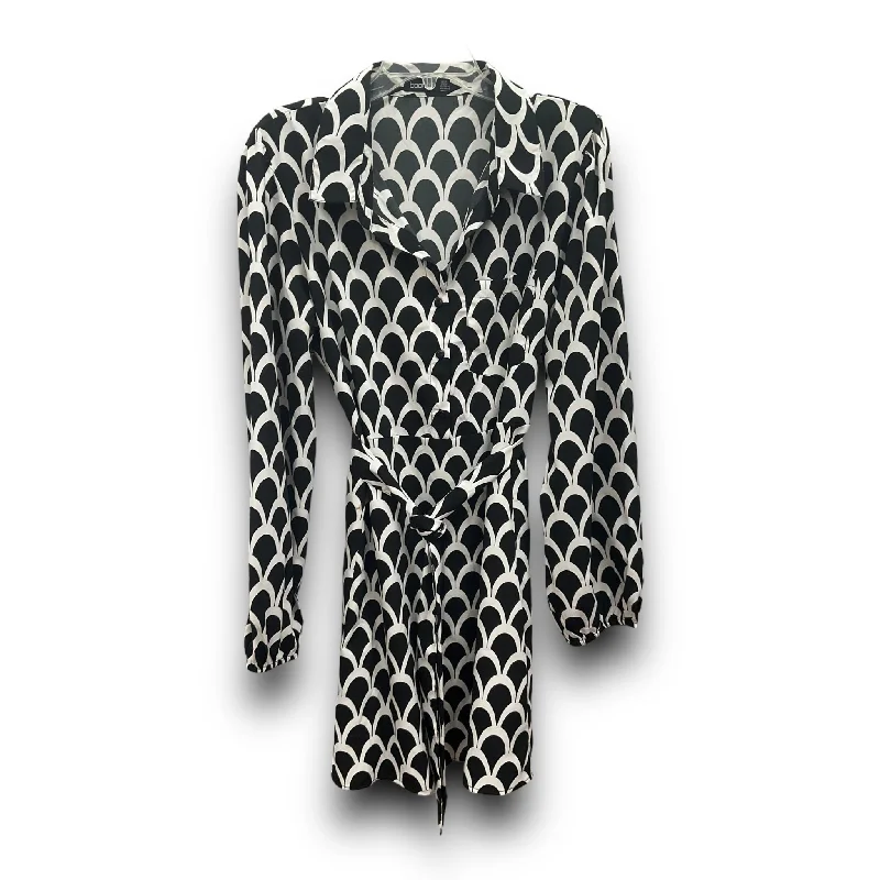 Amazing Deals Black & White Dress Casual Short Boohoo Boutique, Size L