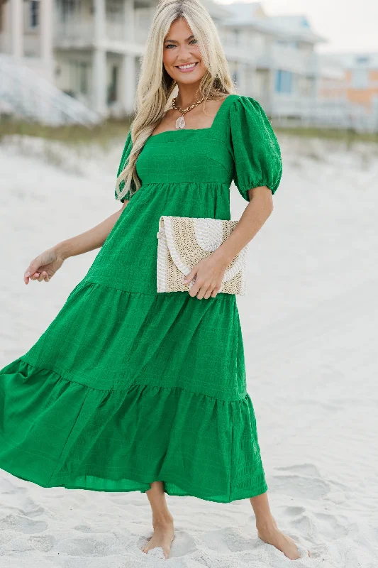 Loyalty Reward Think About It Kelly Green Midi Dress