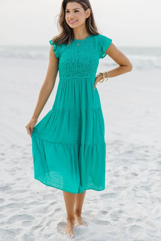 Low Prices Learn From The Best Emerald Green Smocked Dress