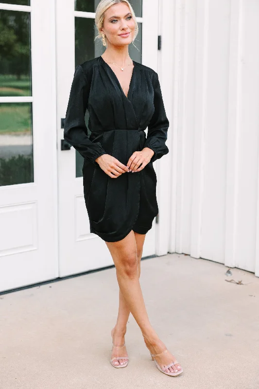 Reduced Prices What You Want Black Satin Dress